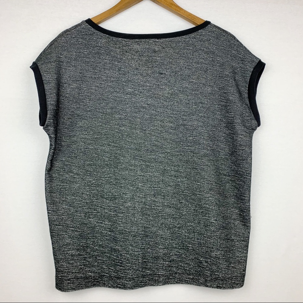Old Navy Thick Box Cut Crop Top Black Hem Sweater - Picture 7 of 11